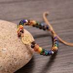 Colorful Tiger Eye Stone OM Bracelet 7 Chakra Meditation Yoga Spirituality Bracelet - Intuitive Goddess 1111Intuitive Goddess 1111