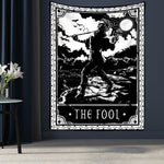 Black Tarot Cards Tapestry Wall Hanging Moon Star Medieval Europe Divination Hippie Tapiz Tapestry for Home Decor - Intuitive Goddess 1111Intuitive Goddess 1111