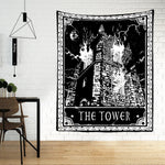 Black Tarot Cards Tapestry Wall Hanging Moon Star Medieval Europe Divination Hippie Tapiz Tapestry for Home Decor - Intuitive Goddess 1111Intuitive Goddess 1111