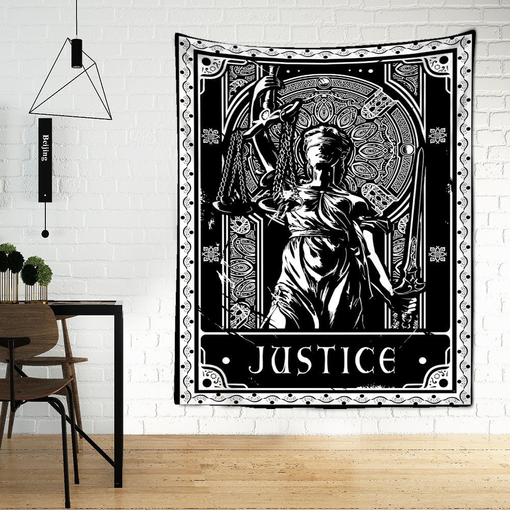 Black Tarot Cards Tapestry Wall Hanging Moon Star Medieval Europe Divination Hippie Tapiz Tapestry for Home Decor - Intuitive Goddess 1111Intuitive Goddess 1111