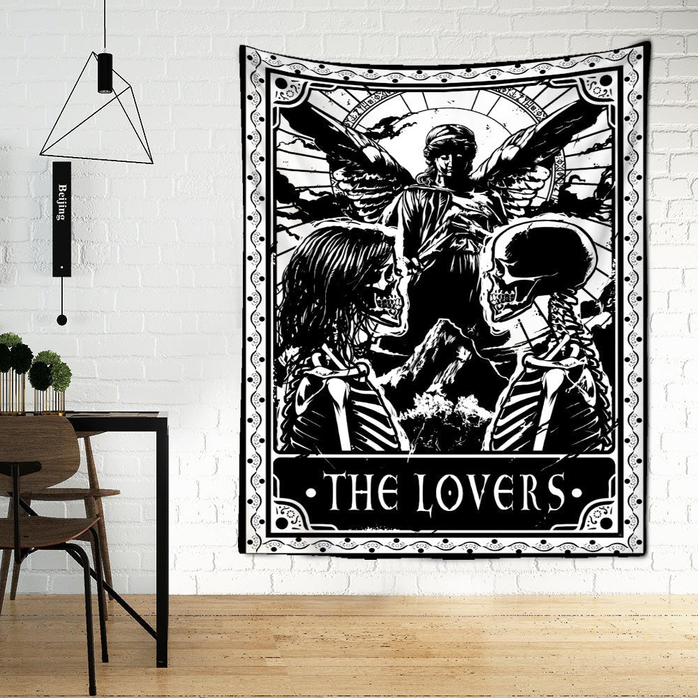 Black Tarot Cards Tapestry Wall Hanging Moon Star Medieval Europe Divination Hippie Tapiz Tapestry for Home Decor - Intuitive Goddess 1111Intuitive Goddess 1111