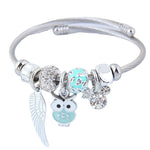 Beaded Owl Angel Wing Stainless Steel Bracelet - Intuitive Goddess 1111Intuitive Goddess 1111