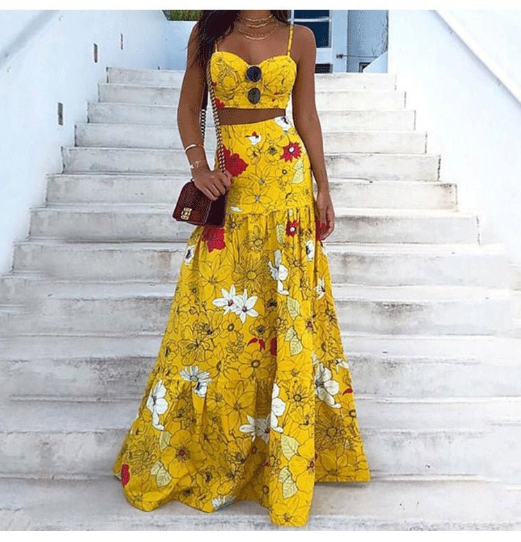 A - Line Floral Print Two Piece Set - Intuitive Goddess 1111Intuitive Goddess 1111