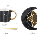 Creative Ceramic Cup With Star And Moon Saucer - Intuitive Goddess 1111Intuitive Goddess 1111