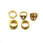 5 - piece Set Of Vintage Hollow Carved Ring - Intuitive Goddess 1111Intuitive Goddess 1111