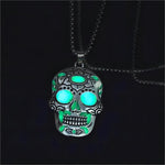 Halloween Luminous Skull Necklace With Day Of The Dead Lotus Pattern Personality Clavicle Necklace Fashion Jewelry Accessories - Intuitive Goddess 1111Intuitive Goddess 1111
