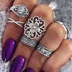 5 - piece Set Of Vintage Hollow Carved Ring - Intuitive Goddess 1111Intuitive Goddess 1111