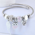 Beaded Owl Angel Wing Stainless Steel Bracelet - Intuitive Goddess 1111Intuitive Goddess 1111