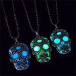Halloween Luminous Skull Necklace With Day Of The Dead Lotus Pattern Personality Clavicle Necklace Fashion Jewelry Accessories - Intuitive Goddess 1111Intuitive Goddess 1111